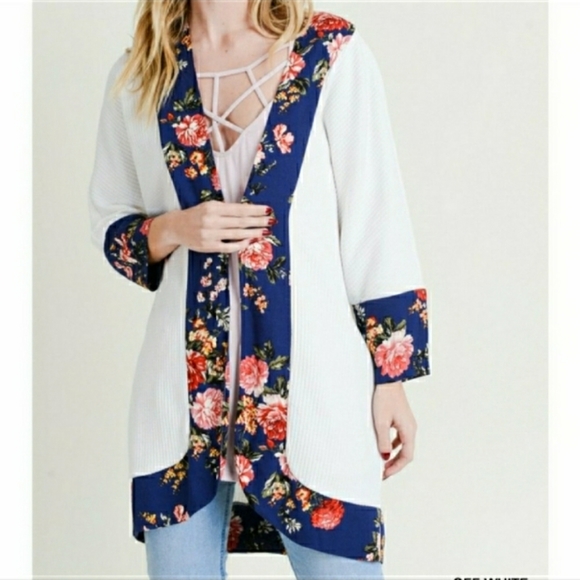 Bohemian Style Waffle Knit Cardigan - Picture 2 of 5